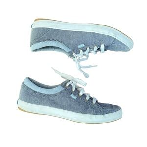 Keds Womens 8 Center Dream Foam Sneakers Lace Up Flats Blue Canvas